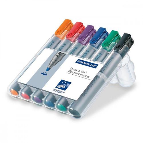 Staedtler Lumocolor Assorted Flipchart Markers Pack 6s NWT2907