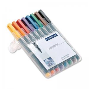 Staedtler Lumocolor Assorted Non-Permanent Pens 0.6mm Line Pack 8s