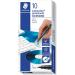 Staedtler Lumocolor Blue Permanent Pen 0.6mm Line Pack 10s NWT2914