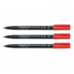 Staedtler 318 Lumocolor Pen Permanent Fine Red Pack of 10 - PACK (10) NWT2915P