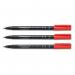 Staedtler 318 Lumocolor Pen Permanent Fine Red Pack of 10 - PACK (10) NWT2915P