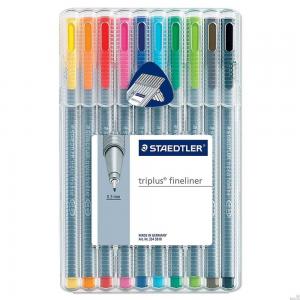 Staedtler Triplus Fineliner Assorted 0.33mm Line Pack 10s - PACK 10