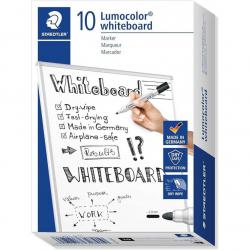 Staedtler Lumocolor Black Bullet Tip Whiteboard Markers 10s NWT2923