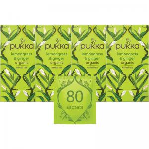 Pukka Tea Lemongrass & Ginger Individually Wrapped Enveloped Tea