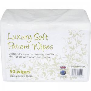 Soft Dry Patient Cleansing Wipes Luxury 25x36cm 50s NWT3099P