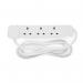 Fixtures Extension Lead 2m 4 Socket White NWT3180