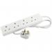 Fixtures Extension Lead 2m 4 Socket White NWT3180
