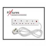 Fixtures Extension Lead 2m 4 Socket White NWT3180