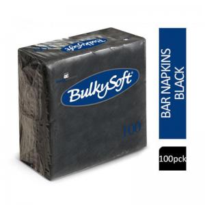 Bulky Soft Bar Napkins Serviettes 2ply 23cm BLACK 100 NWT3293-B