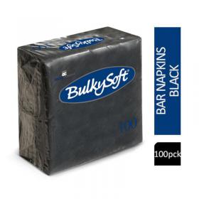 Bulky Soft Bar Napkins Serviettes 2ply 23cm BLACK 100 NWT3293-B