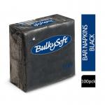 Bulky Soft Paper Cocktail Napkins Black 2 Ply 24cmx24cm 100s - PACK (20) NWT3293-BP