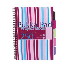 Pukka Pads PinkBlue Stripes A4 Project Book - Single NWT3330