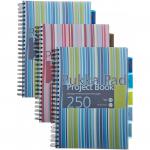 Pukka Pads PinkBlue Stripes A4 Project Book - PACK (3) NWT3330P