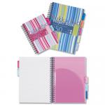 Pukka Pads Pink/Blue Stripes A5 Project Book - PACK (3) NWT3331P