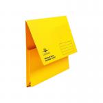 Brights Document Wallets Foolscap Half Flap Yellow 50s NWT3352