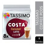 Tassimo Costa Caramel Latte Coffee Pods 8 Drinks 4031637 - PACK (5) NWT335P