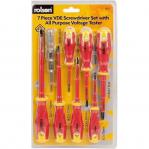 Rolson 7pc VDE Screwdriver Set with Voltage Tester NWT3381