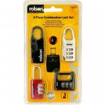 Rolson 4 Piece Combination Lock Set NWT3389