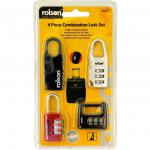 Rolson Piece Combination Lock Set - Pack of 4 NWT3389