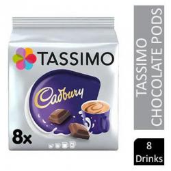 Tassimo Cadbury Chocolate Pods 8+2 (10 Drinks) - PACK (5) NWT343P