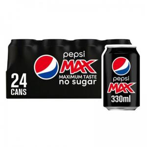 Pepsi Max Cola 330ml Cans Pack of 24 NWT345