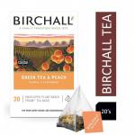 Birchall Prism Enveloped Teabags - Green Tea & Peach 20s. - PACK (6) NWT3507P