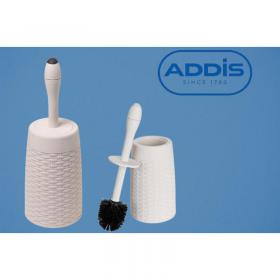 Addis Rattan Closed Cream Toilet Brush Set NWT3663