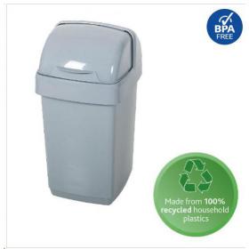 Addis Eco Grey Roll Top Bin 10 Litre - PACK (4) NWT3694P