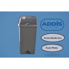 Addis Roll Top Bin 50 Litre Metallic Grey NWT3695