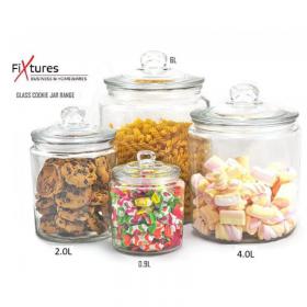 Fixtures LARGE 4L Glass Jar & Airtight lid - PACK (4) NWT3723P