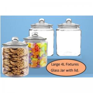 Fixtures LARGE 4L Glass Jar & Airtight lid - PACK 4 NWT3723P