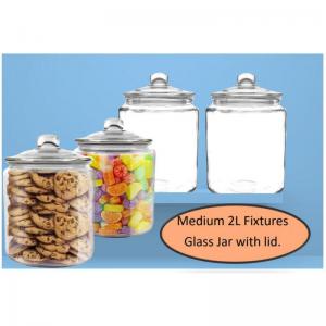 Fixtures Medium 2L Glass Jar with Air Tight lid for