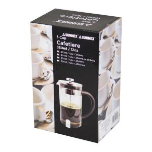 Sunnex 3 Cup Glass Cafetiere 0.35 Litre NWT3763