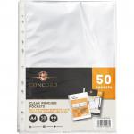 Concord Punched Pockets by Pukka A4 Clear Pack 50s NWT3793