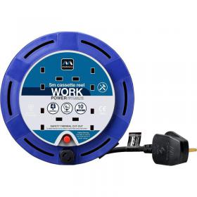 Masterplug SCT05104BL-MP Four Socket Cassette Reel Extension Lead, 5 Metres, Blue NWT3806