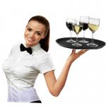Fixtures 35.5cm14inch Black Plastic Round Tray NWT3848