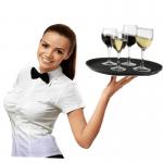 Round Bar tray - 14 Black Non Slip Round Serving Drinks Trays NWT3848