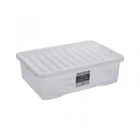 Wham Crystal Clear Plastic Storage Box 32 Litre Ideal Under Bed Storage - PACK (200) NWT3852P