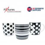 Fixtures 12oz Black & White Pattern Mugs NWT3862