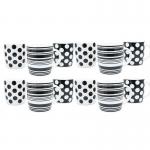Fixtures 12oz Black & White SPOTTY & STRIPED Pattern Mugs - PACK (12) NWT3862P