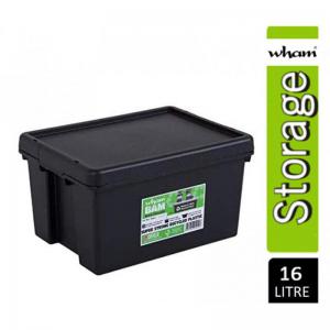 Wham Bam Black Recycled Storage Box 16 Litre - PACK 300 NWT3869P