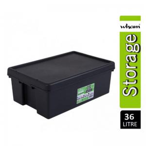 Wham Bam Black Recycled Storage Box 36 Litre - PACK 120 NWT3871P