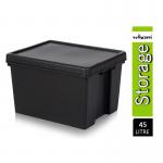 Wham Bam Black Recycled Storage Box 45 Litre - PACK (120) NWT3872P