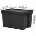 Wham Bam Black Recycled Storage Box 62 Litre NWT3873