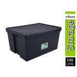 Wham Bam Black Recycled Storage Box 150 Litre - PACK (38) NWT3876P