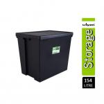 Wham Bam Black Recycled Storage Box 154 Litre - PACK (48) NWT3877P