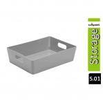 Wham Grey Rectangular Studio Basket 5.01 6 Litre NWT3887