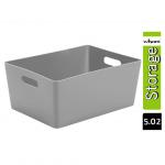 Wham Grey Rectangular Studio Basket 5.02 11.5 Litre NWT3890