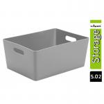 Wham Grey Rectangular Studio Basket 5.02 11.5 Litre - PACK (462) NWT3890P