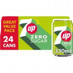 7Up Free Lemon and Lime Canned Soft Drink 330ml (Pack of 24) NWT3910